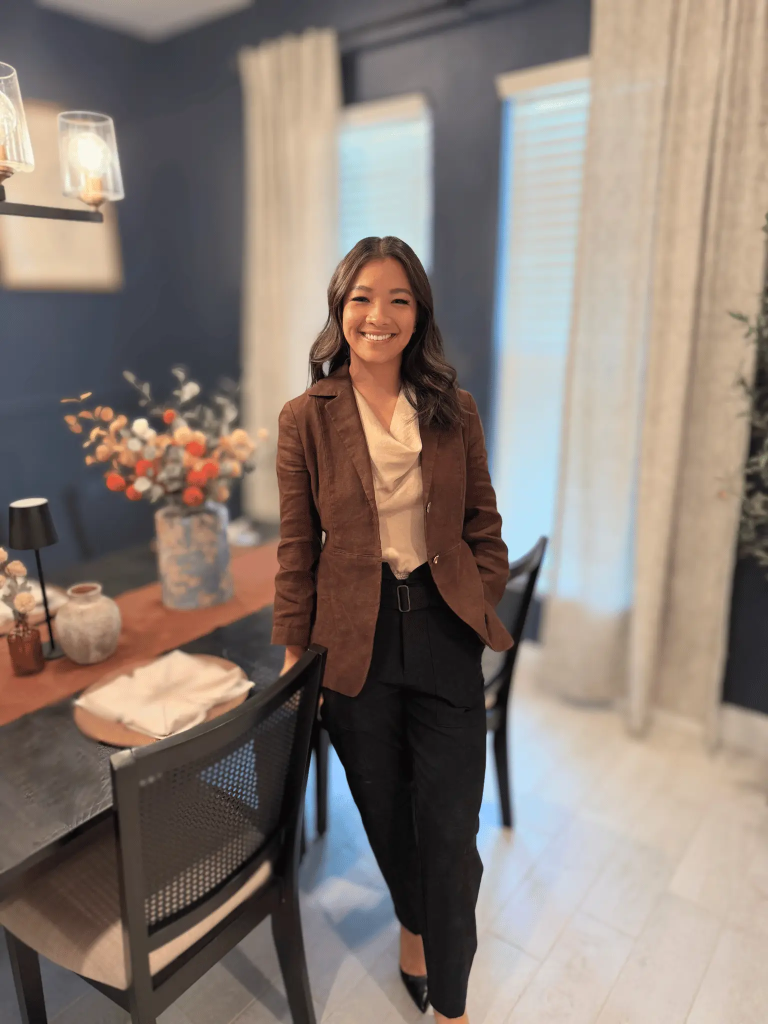 Charlton in a dining room setting